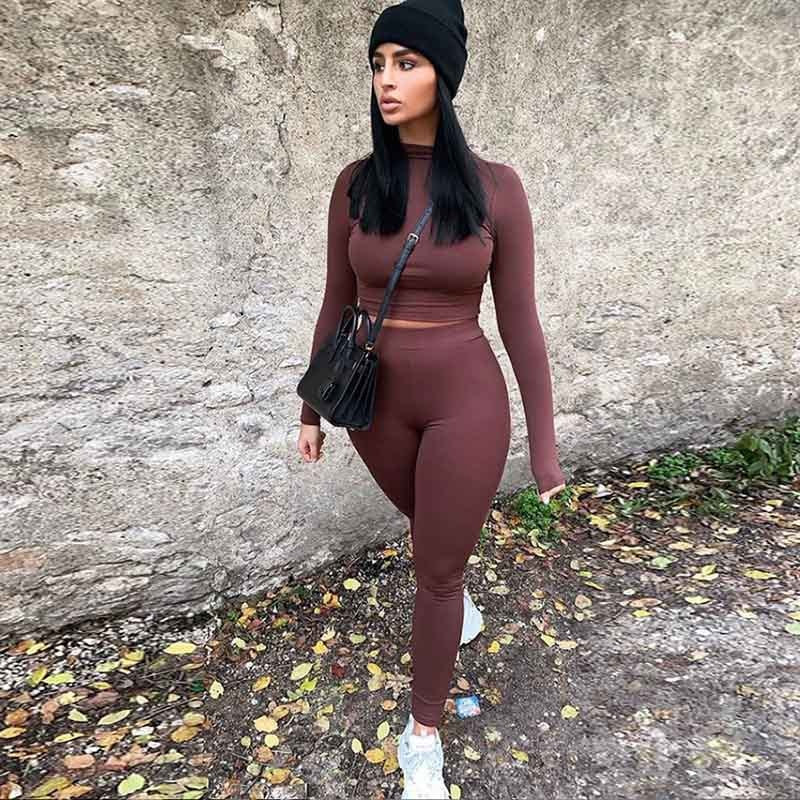 Winter Fitness Two Piece Set Women Outfits.