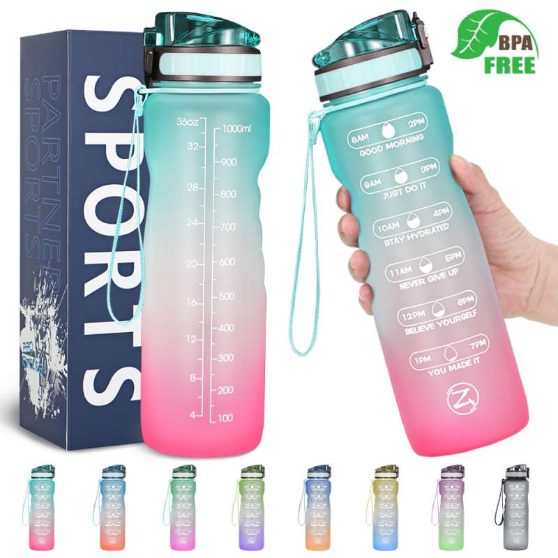 32oz Motivational Water Bottle with Time Marker