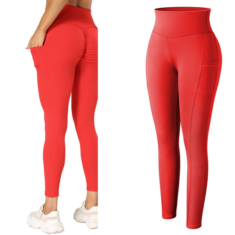 High Waist Leggings With Pocket Women No See Through.