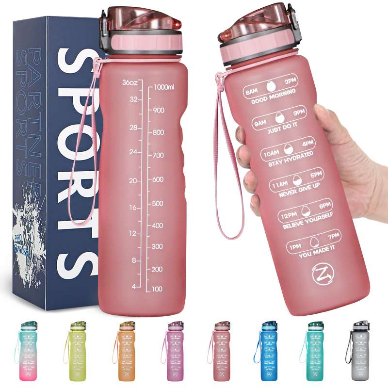 32oz Motivational Water Bottle with Time Marker