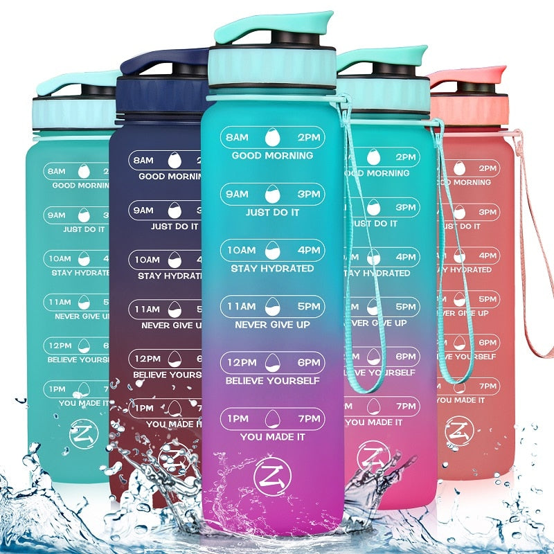 32oz Motivational Water Bottle with Time Marker