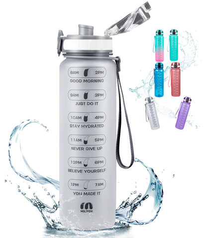 32oz Motivational Water Bottle with Time Marker