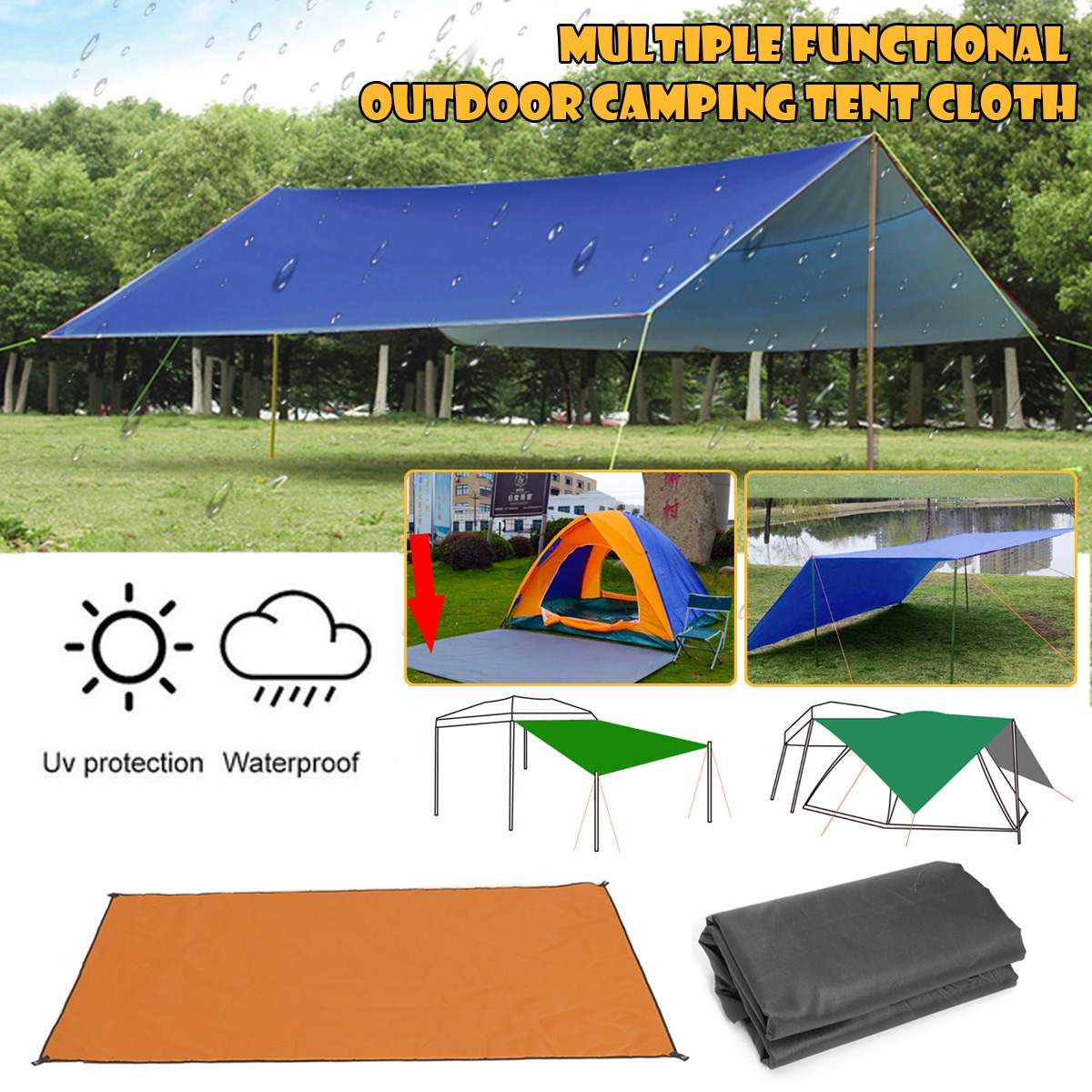 3x3m Sun Shelter Awning Waterproof.