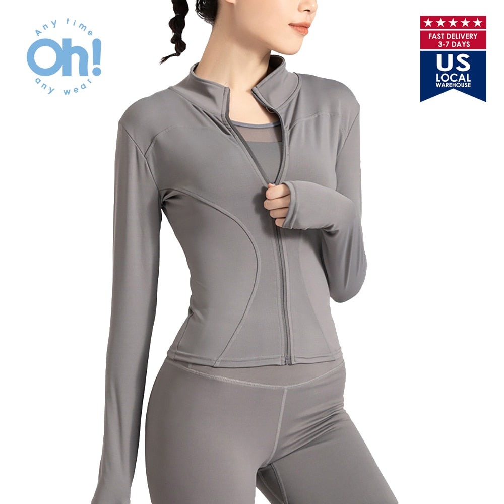 OHYOGA Women Sports Jacket Yoga Shirts Gym.