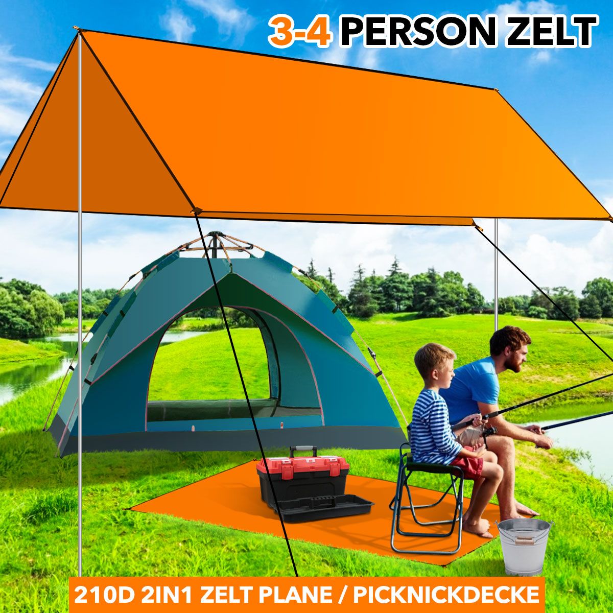 3x3m Sun Shelter Awning Waterproof.